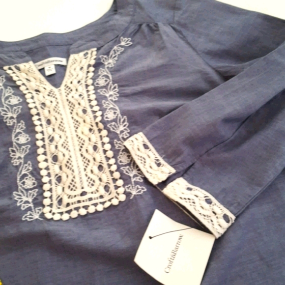 Croft & Barrow 100% Cotton Embroidered Blouse - Picture 11 of 15